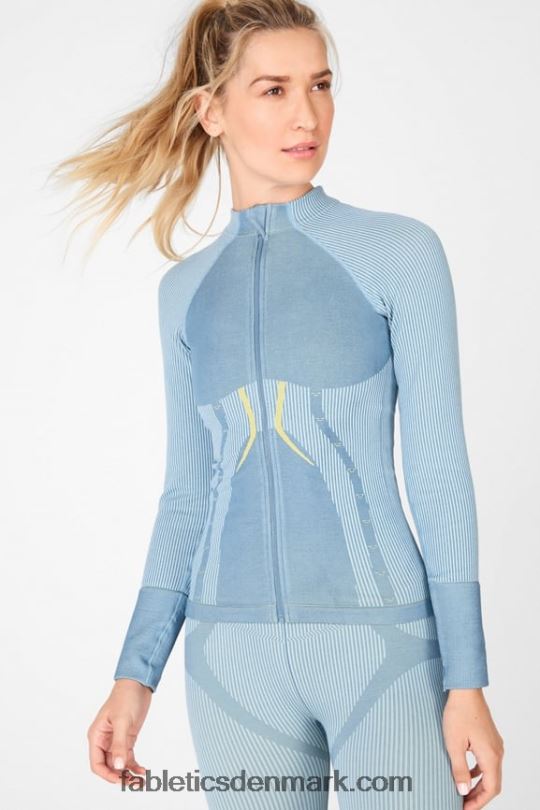Fabletics Kvinder cassidy sømløs jakke PNX2T2708 skiferblå/himmelvej/meyer