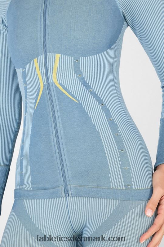 Fabletics Kvinder cassidy sømløs jakke PNX2T2708 skiferblå/himmelvej/meyer
