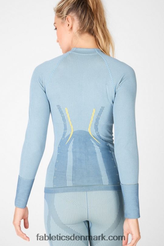 Fabletics Kvinder cassidy sømløs jakke PNX2T2708 skiferblå/himmelvej/meyer