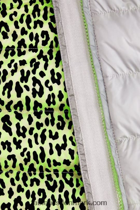 Fabletics Kvinder elliot puffervest PNX2T2795 mineralgrå/highlighter bølget gepard