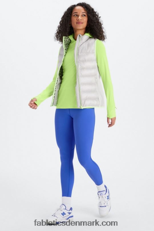 Fabletics Kvinder elliot puffervest PNX2T2795 mineralgrå/highlighter bølget gepard