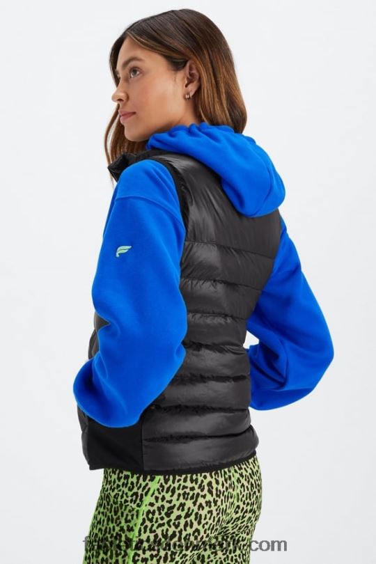 Fabletics Kvinder elliot puffervest PNX2T2796 sort/tin marmoreret zebra