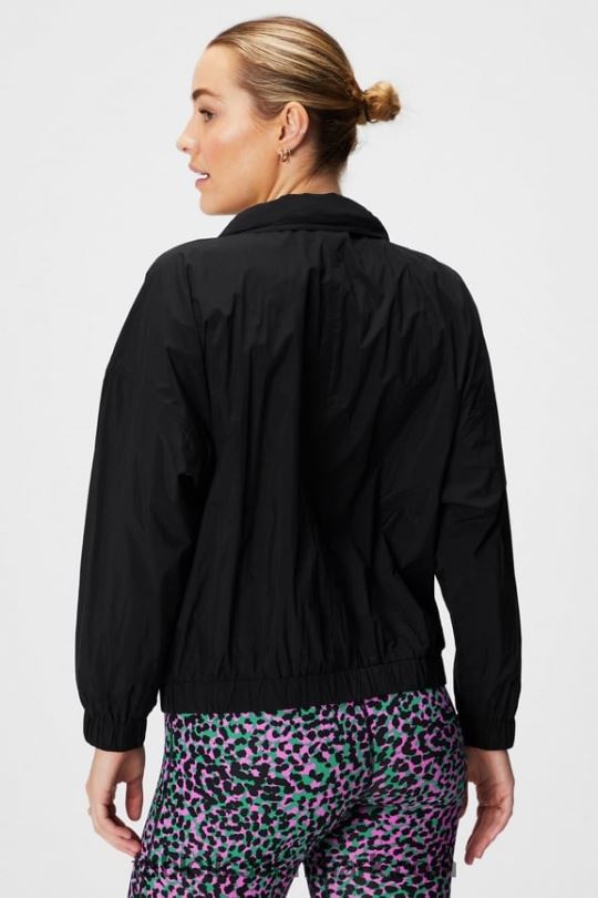 Fabletics Kvinder nylon træningsjakke PNX2T2750 sort