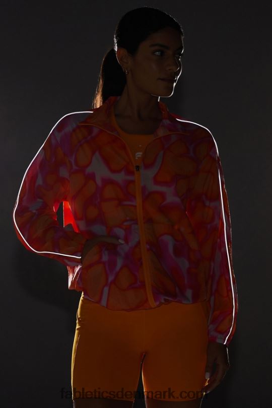 Fabletics Kvinder overdimensioneret flyweight windbreaker PNX2T2734 pink escape store sommergalskab/reflekssølv