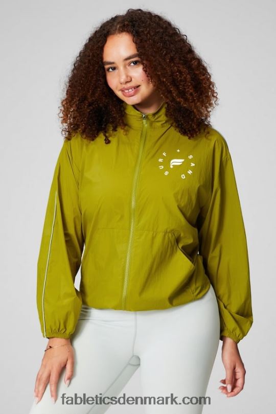 Fabletics Kvinder overdimensioneret flyweight windbreaker PNX2T2735 olivenlund/reflekterende sølv/grafik