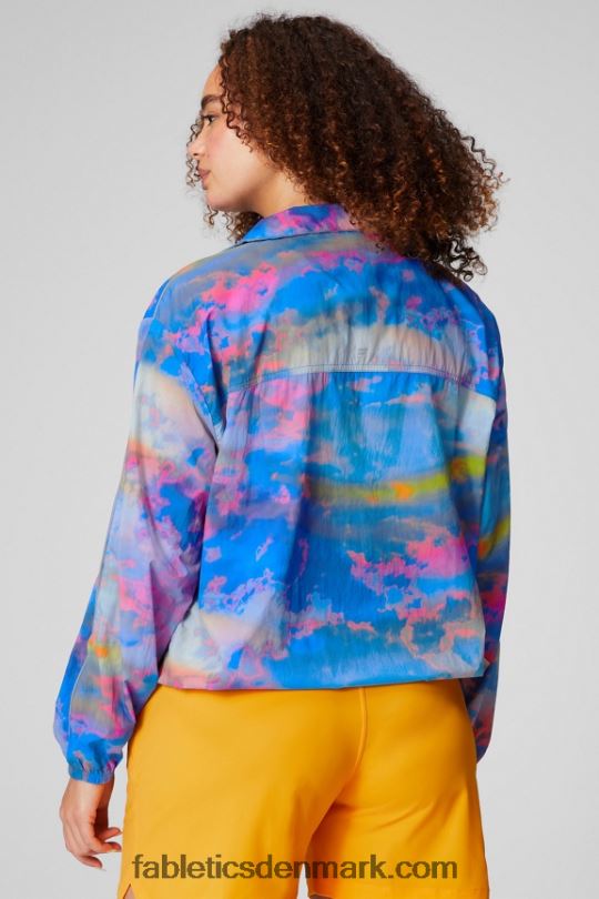 Fabletics Kvinder overdimensioneret flyweight windbreaker PNX2T2736 stor swelter/reflekterende sølv
