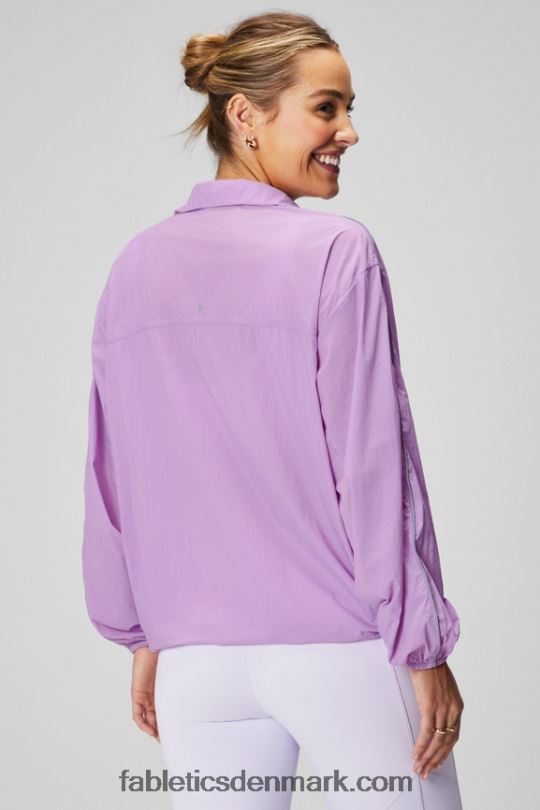 Fabletics Kvinder overdimensioneret flyweight windbreaker PNX2T2738 krystalhule/reflekterende sølv