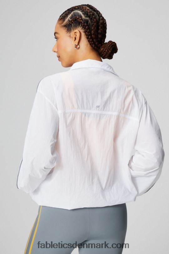 Fabletics Kvinder overdimensioneret flyweight windbreaker PNX2T2739 klassisk hvid/reflekterende sølv