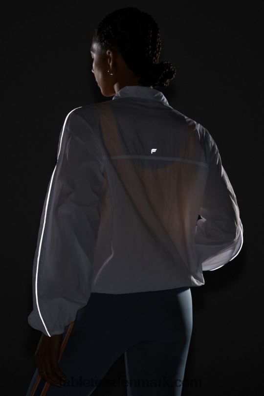 Fabletics Kvinder overdimensioneret flyweight windbreaker PNX2T2739 klassisk hvid/reflekterende sølv