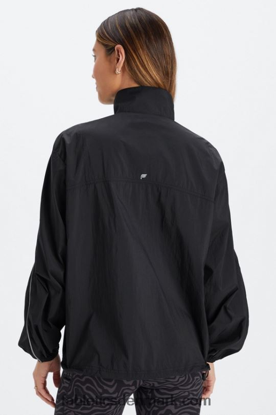 Fabletics Kvinder overdimensioneret flyweight windbreaker PNX2T2740 sort/reflekterende sølv