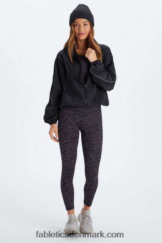 Fabletics Kvinder overdimensioneret flyweight windbreaker PNX2T2740 sort/reflekterende sølv