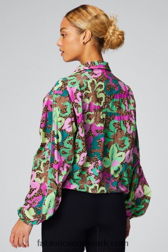 Fabletics Kvinder overdimensioneret flyweight windbreaker PNX2T2741 tropisk oase/reflekterende sølv