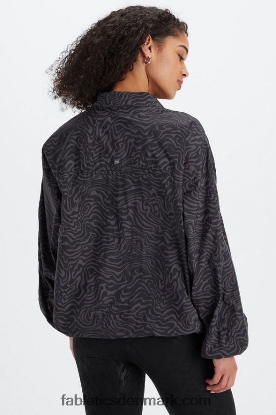 Fabletics Kvinder overdimensioneret flyweight windbreaker PNX2T2742 tinmarmoreret zebra/reflekssølv