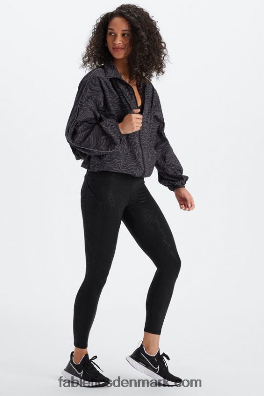 Fabletics Kvinder overdimensioneret flyweight windbreaker PNX2T2742 tinmarmoreret zebra/reflekssølv