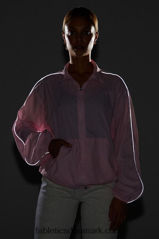 Fabletics Kvinder overdimensioneret flyweight windbreaker PNX2T2743 smuk pink/reflekterende sølv