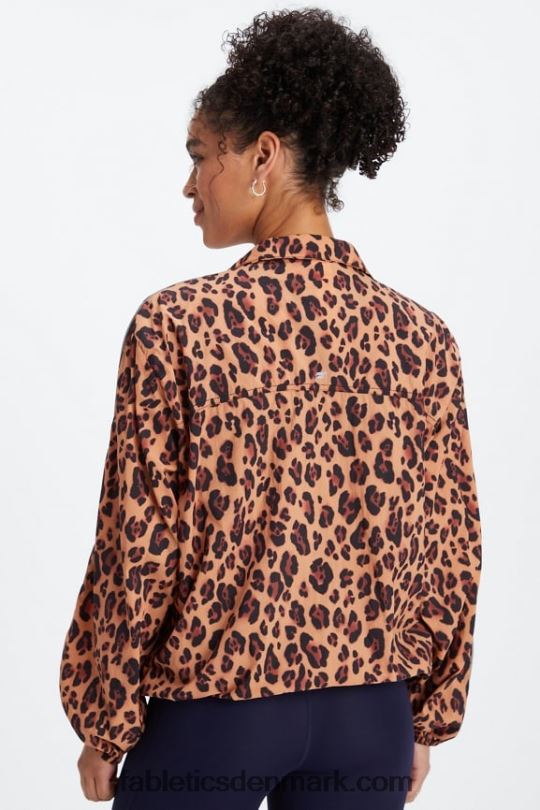 Fabletics Kvinder overdimensioneret flyweight windbreaker PNX2T2744 naturlig leopard/sort