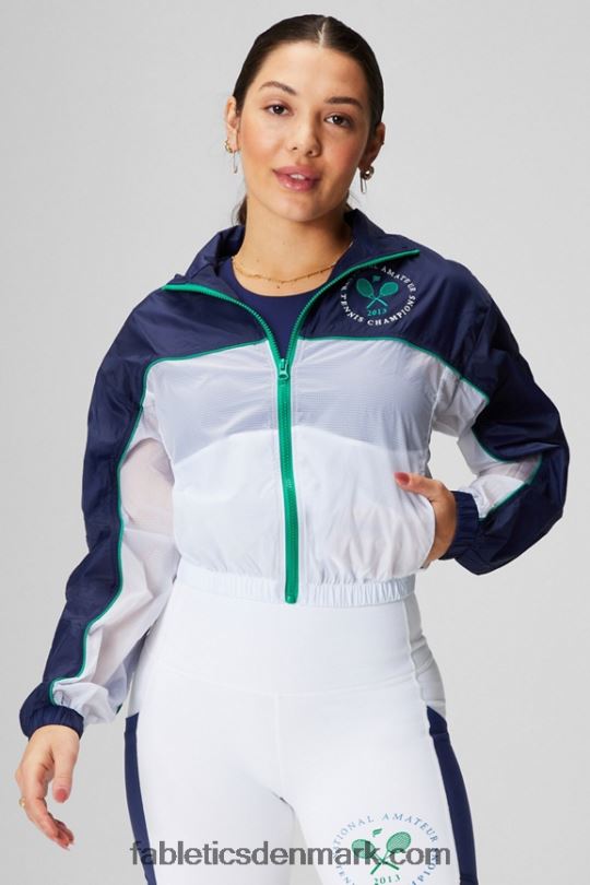 Fabletics Kvinder payton vævet jakke PNX2T2755 kollegialt marineblå/klassisk hvid/grafisk