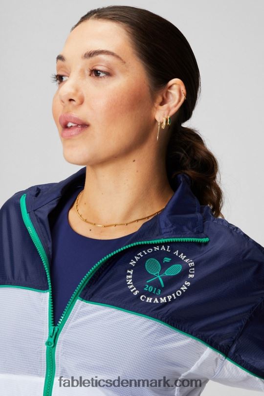 Fabletics Kvinder payton vævet jakke PNX2T2755 kollegialt marineblå/klassisk hvid/grafisk