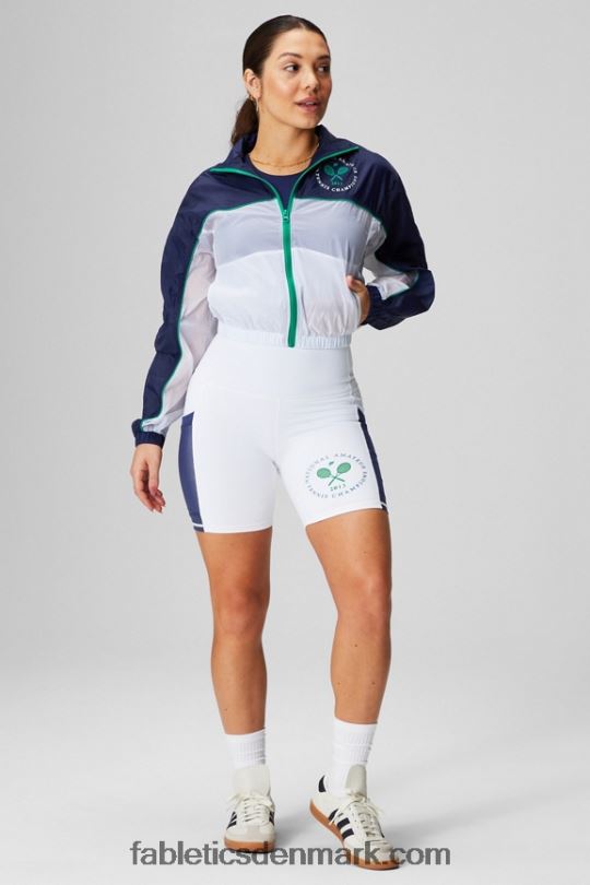 Fabletics Kvinder payton vævet jakke PNX2T2755 kollegialt marineblå/klassisk hvid/grafisk