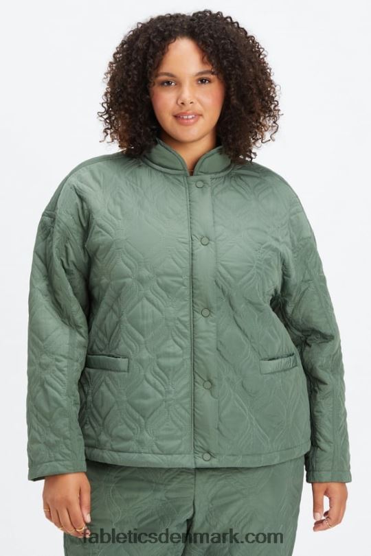 Fabletics Kvinder quiltet loftsjakke PNX2T2792 røg grøn