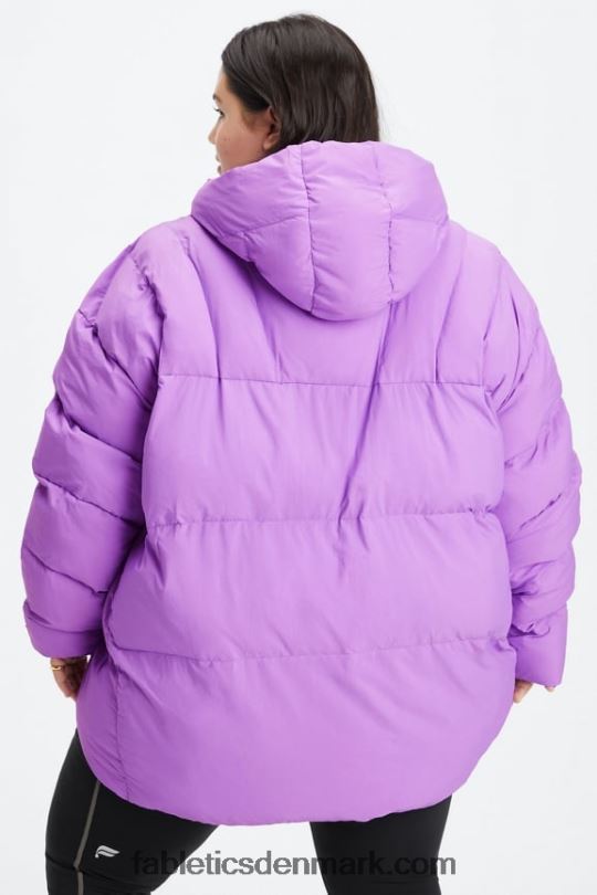 Fabletics Kvinder quiltet puffer med hætte PNX2T2784 ultraviolet/pilebark/hejre-logo