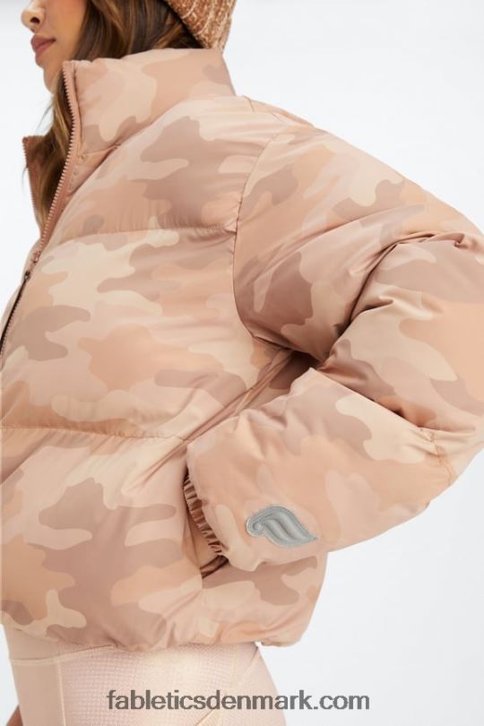 Fabletics Kvinder vandre beskåret puffer PNX2T2771 bamse stort camo/pilebark logo