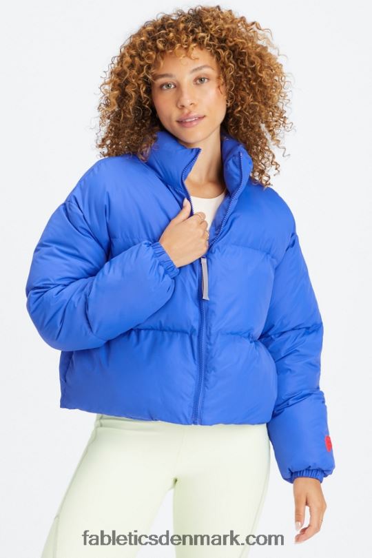 Fabletics Kvinder vandre beskåret puffer PNX2T2775 piscina/elektrisk kirsebær logo