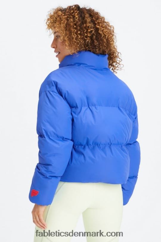 Fabletics Kvinder vandre beskåret puffer PNX2T2775 piscina/elektrisk kirsebær logo
