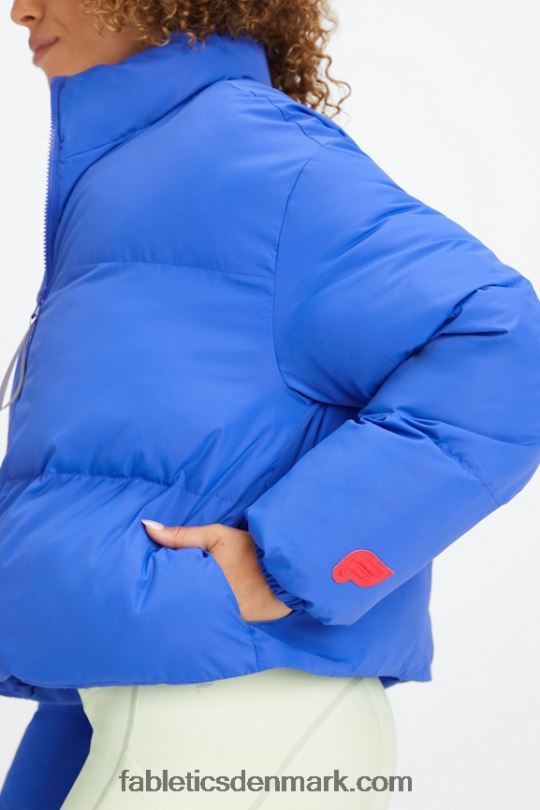 Fabletics Kvinder vandre beskåret puffer PNX2T2775 piscina/elektrisk kirsebær logo