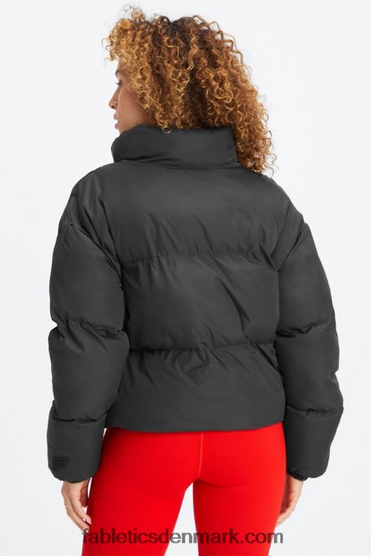 Fabletics Kvinder vandre beskåret puffer PNX2T2776 sort logo foring