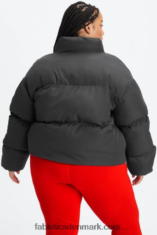 Fabletics Kvinder vandre beskåret puffer PNX2T2777 sort logo foring