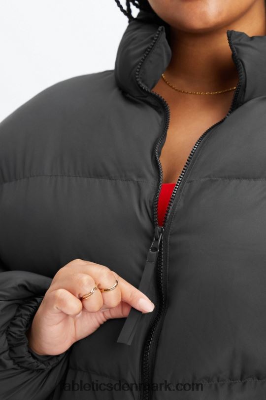 Fabletics Kvinder vandre beskåret puffer PNX2T2777 sort logo foring