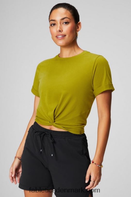 Fabletics Kvinder T-shirt foran i 100% bomuld PNX2T1943 olivenlund