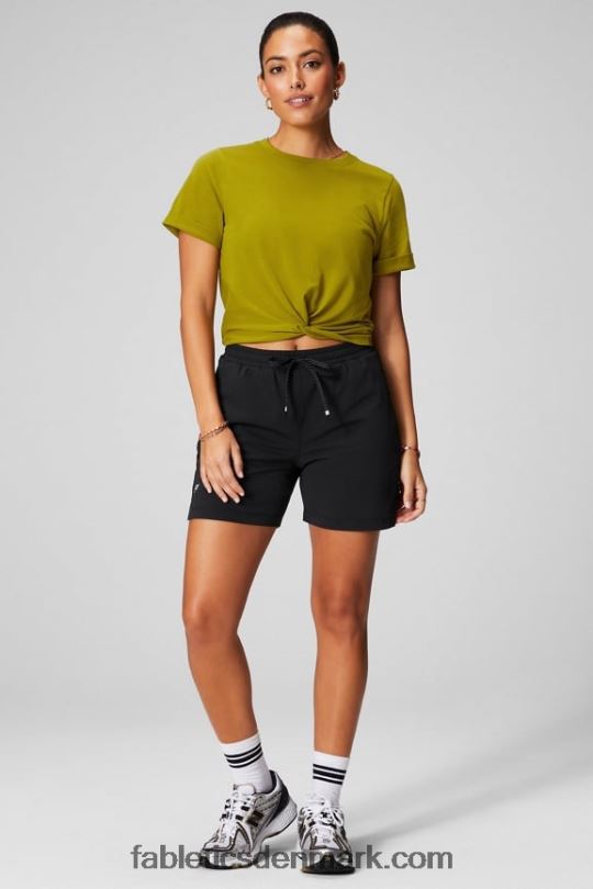 Fabletics Kvinder T-shirt foran i 100% bomuld PNX2T1943 olivenlund