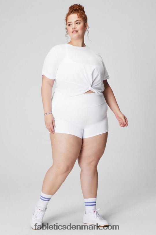 Fabletics Kvinder T-shirt foran i 100% bomuld PNX2T1946 klassisk hvid
