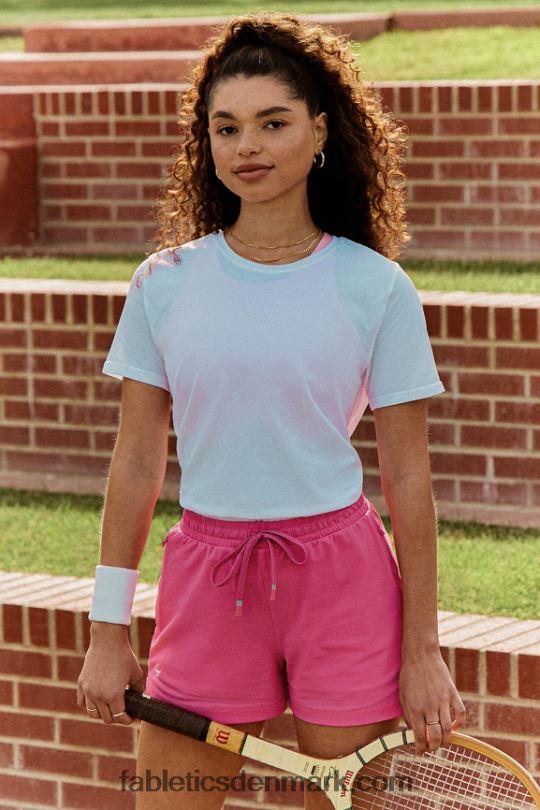 Fabletics Kvinder T-shirt i 100% bomuldsjersey PNX2T1991 klassisk hvid/mineralgrå