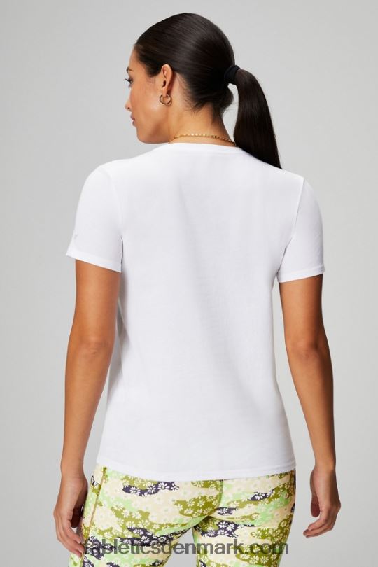 Fabletics Kvinder T-shirt i 100% bomuldsjersey PNX2T1991 klassisk hvid/mineralgrå