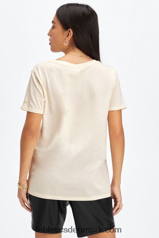 Fabletics Kvinder T-shirt i 100% bomuldsjersey PNX2T1992 havre
