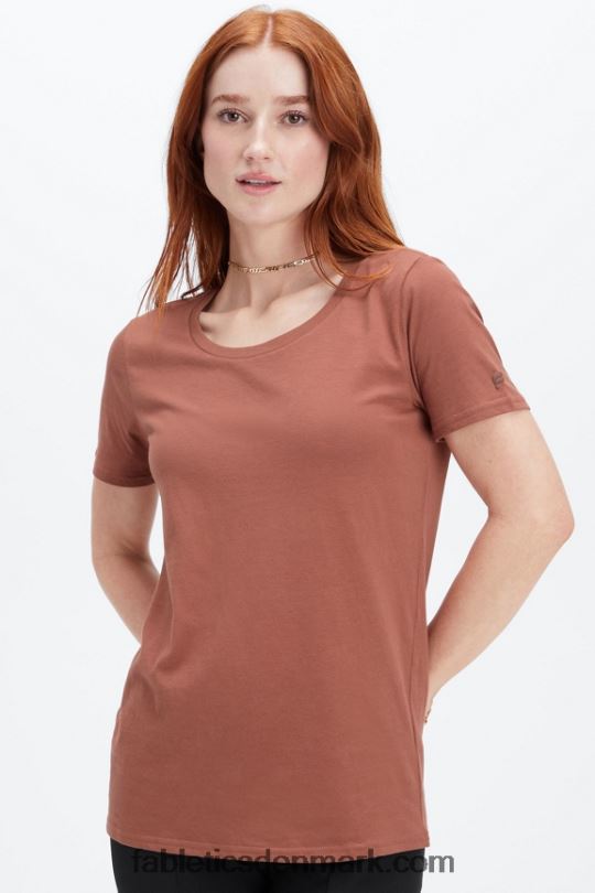 Fabletics Kvinder T-shirt i 100% bomuldsjersey PNX2T1993 mahogni
