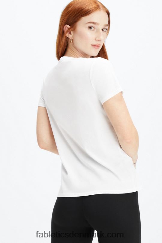 Fabletics Kvinder T-shirt i 100% bomuldsjersey PNX2T1994 lyse hvid