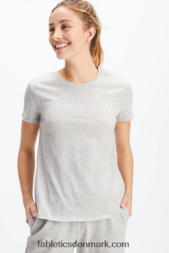 Fabletics Kvinder T-shirt i 100% bomuldsjersey PNX2T1995 lysegrå lyng