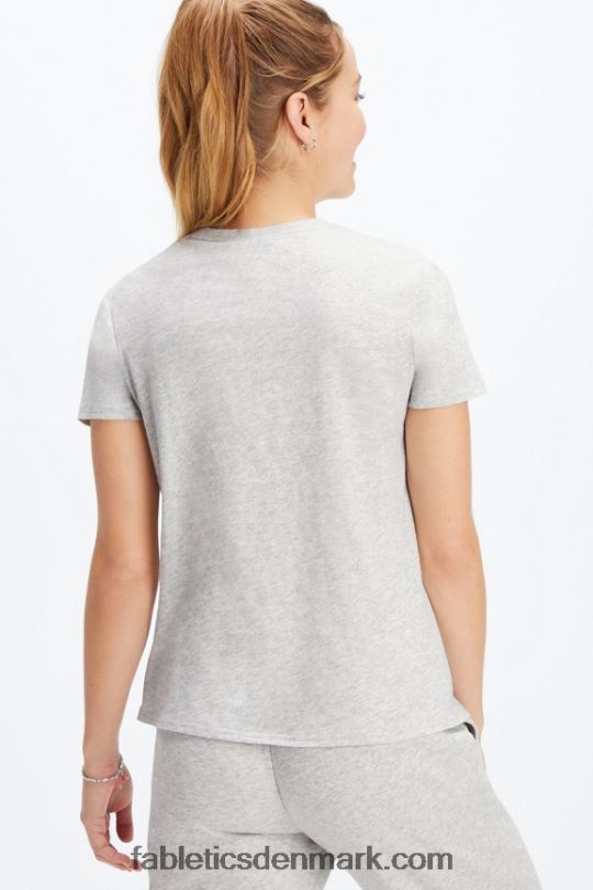 Fabletics Kvinder T-shirt i 100% bomuldsjersey PNX2T1995 lysegrå lyng