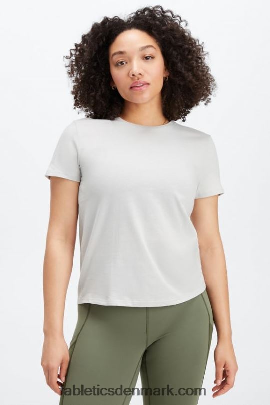 Fabletics Kvinder T-shirt i 100% bomuldsjersey PNX2T1997 mineralgrå