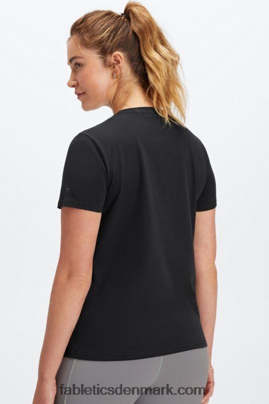 Fabletics Kvinder T-shirt i 100% bomuldsjersey PNX2T1998 sort