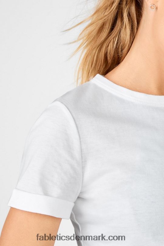 Fabletics Kvinder T-shirt med 100% bomuld PNX2T2107 hvid