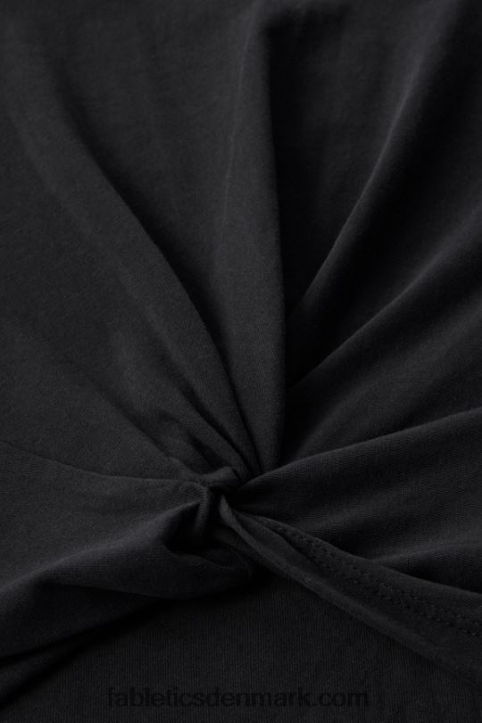 Fabletics Kvinder T-shirt med snoet knude i 100% bomuld PNX2T1944 sort