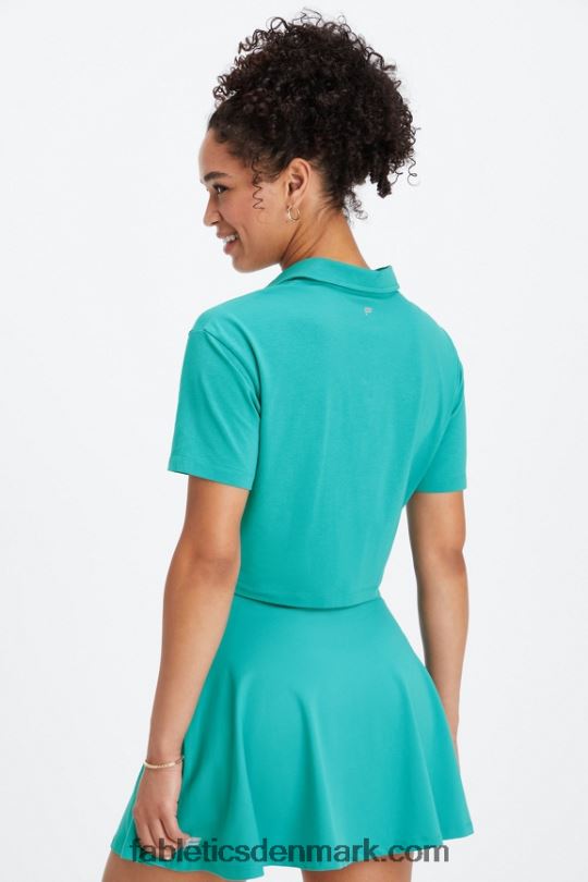 Fabletics Kvinder boxy kortærmet polo PNX2T2003 mørk krikand