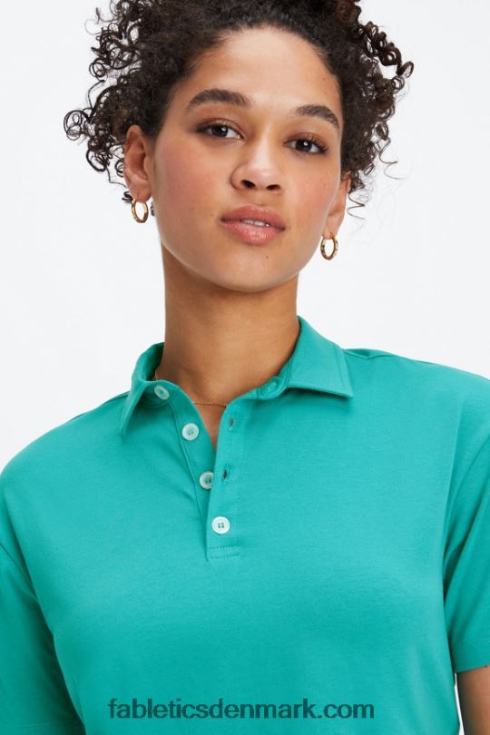 Fabletics Kvinder boxy kortærmet polo PNX2T2003 mørk krikand