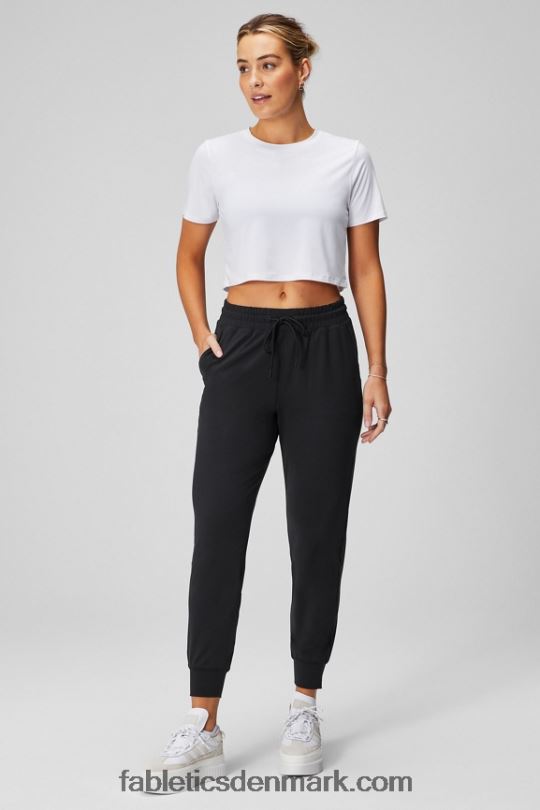 Fabletics Kvinder dry-flex cropped kortærmet t-shirt PNX2T1967 klassisk hvid