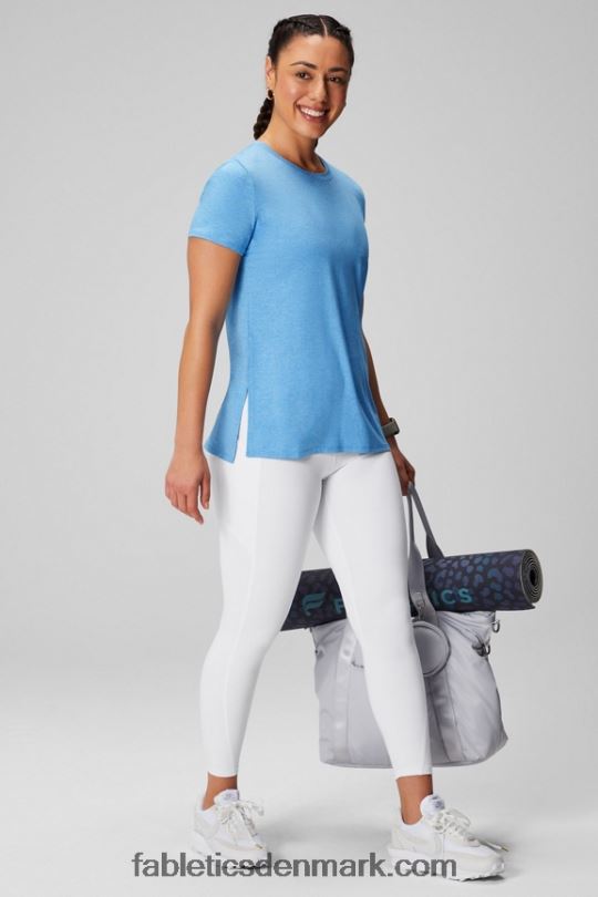 Fabletics Kvinder dry-flex kortærmet tunika PNX2T1971 blå blomstrende lyng